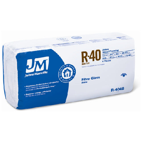 Johns Manville R40 Unfaced Fibreglass Batt Insulation