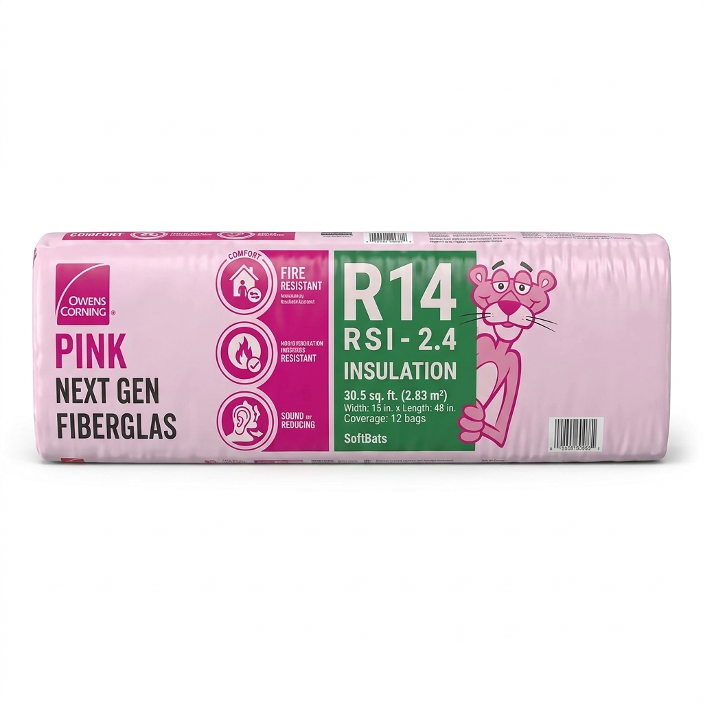 R-14 Pink Next Gen Fiberglas Insulation